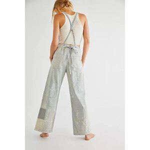FREE PEOPLE PINSTRIPE RARE “ALWAYS AND FOREVER” OVERALL PANTS MEDIUM